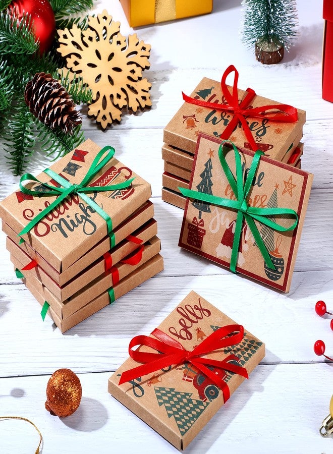 مارسبارك مجموعة مارسبارك المكونة من 48 قطعة من صناديق حامل بطاقات هدايا عيد الميلاد مع شريط، وأظرف نقود، وصناديق بطاقات لتزيين حفلات عيد الميلاد وتغليف الهدايا (نمط بسيط). - Image 5